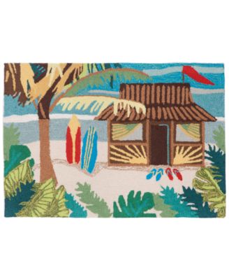 Liora Manne Front Porch Indoor/Outdoor Tiki Hut Multi 2' x 3' Area Rug