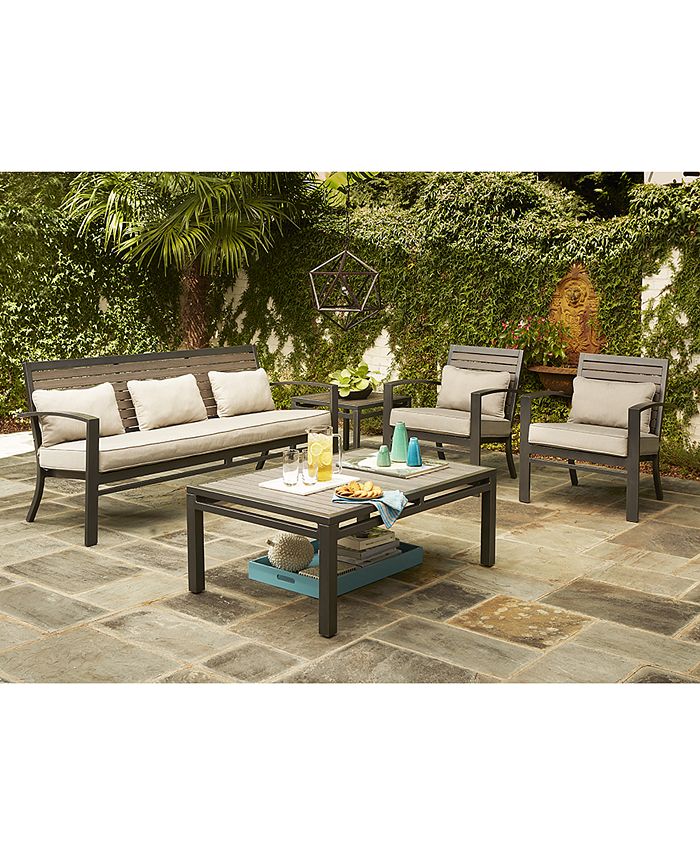 Furniture CLOSEOUT! Marlough Aluminum Outdoor 3Pc. Seating Set (1 Sofa
