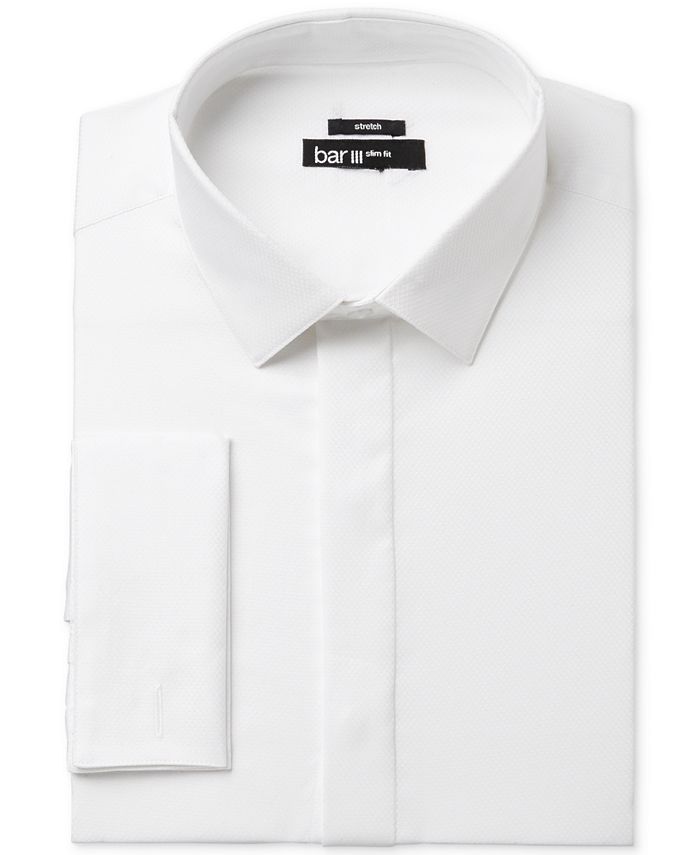 Bar III Men's Slim-Fit White French Cuff Dress Shirt, Created for Macy ...