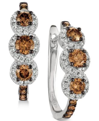 le vian chocolate diamond hoop earrings