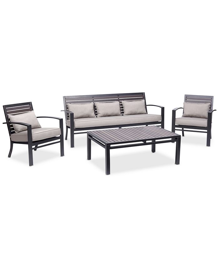 Furniture CLOSEOUT! Marlough Aluminum Outdoor 4Pc. Seating Set (1 Sofa