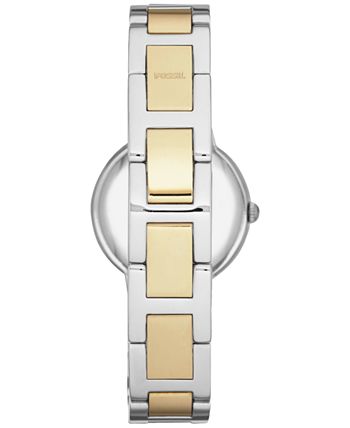 Fossil - Women's Virginia Crystal Accent Two-Tone Stainless Steel Bracelet Watch 34mm ES3503