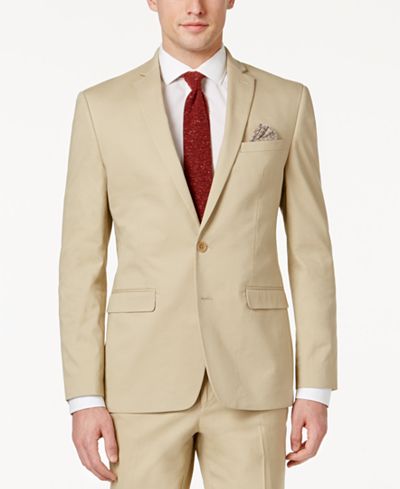 Bar III Men&#39;s Slim-Fit Tan Stretch Jacket, Created for Macy&#39;s - Suits & Tuxedos - Men - Macy&#39;s