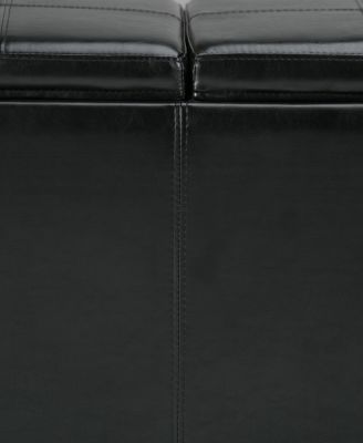 Avalon Faux Leather Storage Ottoman with 3 Trays