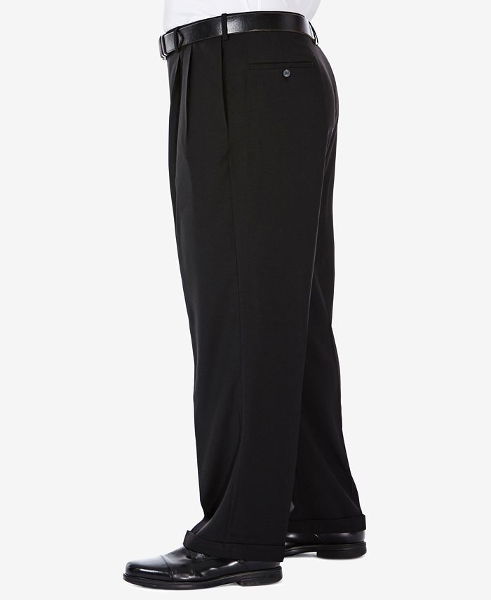 Haggar Men's Big & Tall Eclo Stria ClassicFit Pleated Hidden