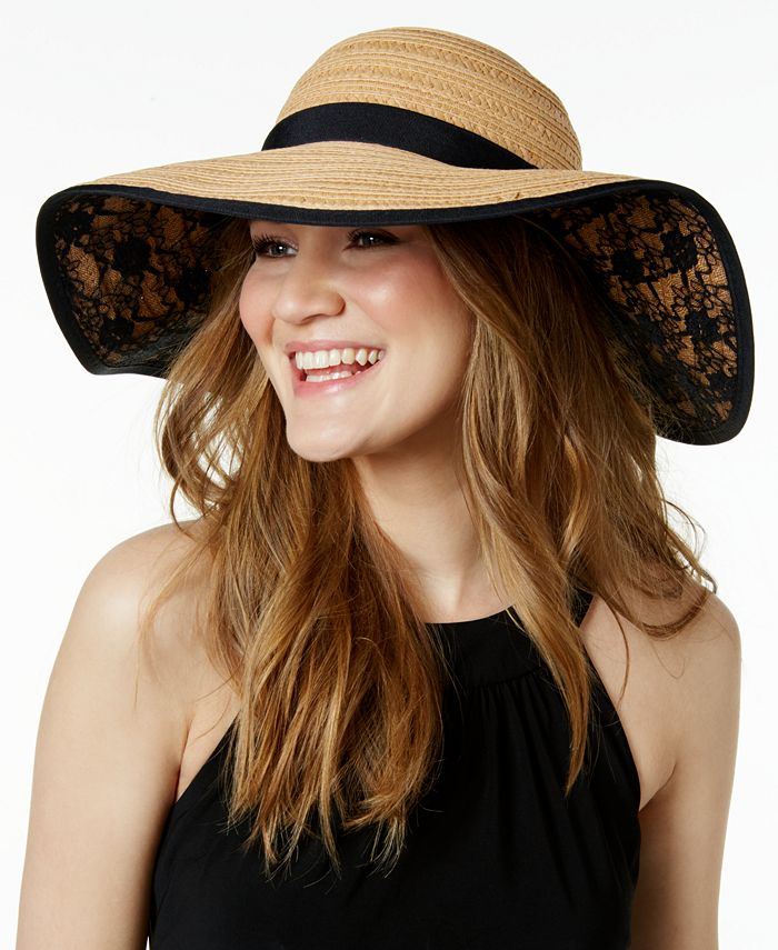 INC International Concepts I.N.C. Lace Petal Floppy Hat, Created for ...
