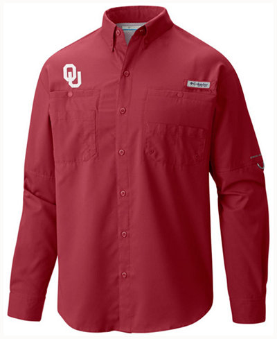 Columbia Men's Oklahoma Sooners Tamiami Long Sleeve Button Down Shirt