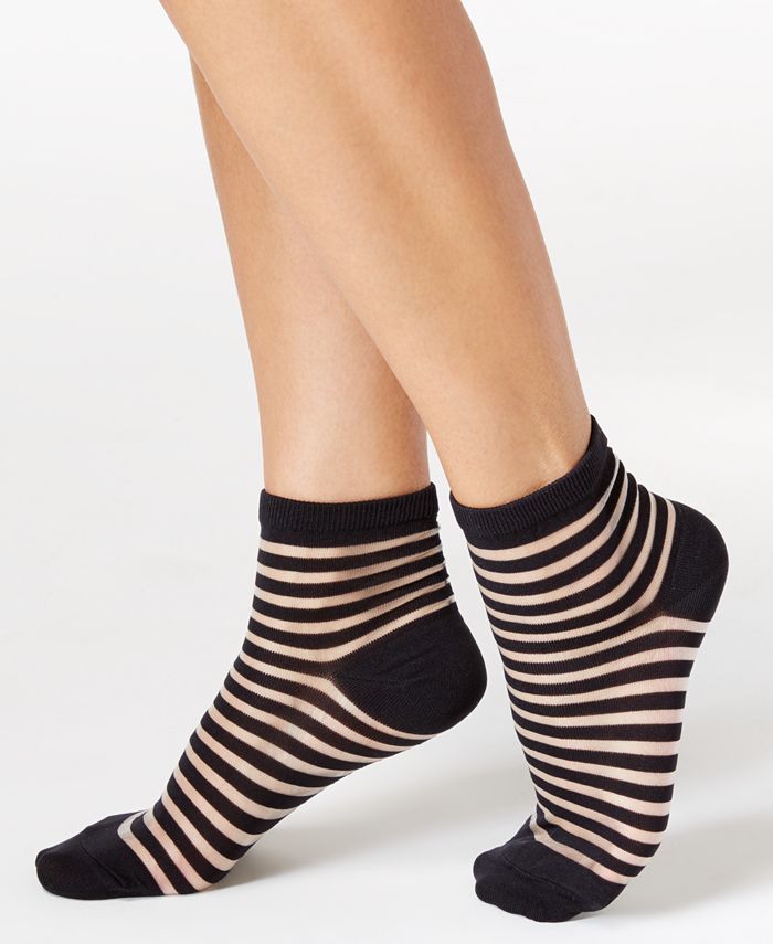 kate spade new york Women's Sheer Stripes Anklet Socks - Macy's