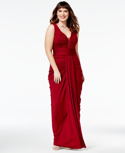City Chic Trendy Plus Size Ruched Gown
