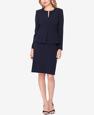 Tahari ASL Pintucked Peplum Skirt Suit - Wear to Work - Women - Macy's