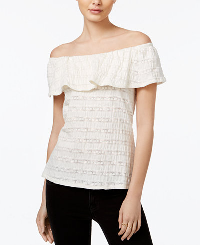 Maison Jules Off-The-Shoulder Flounce Top, Only at Macy's