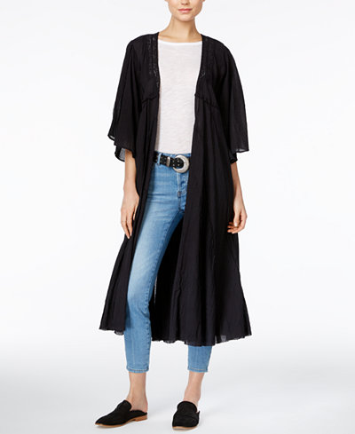 Free People Curved Gauze Duster Cardigan