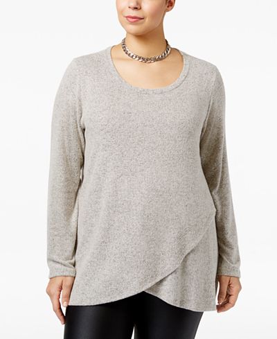 ING Trendy Plus Size Crossover Sweater