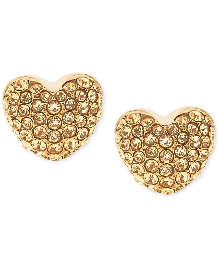 Michael Kors Pavé Heart Stud Earrings - Macy's