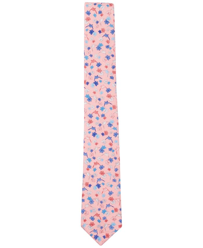 Bar III Men's Tearose Floral Skinny Tie, Created for Macy's - Macy's