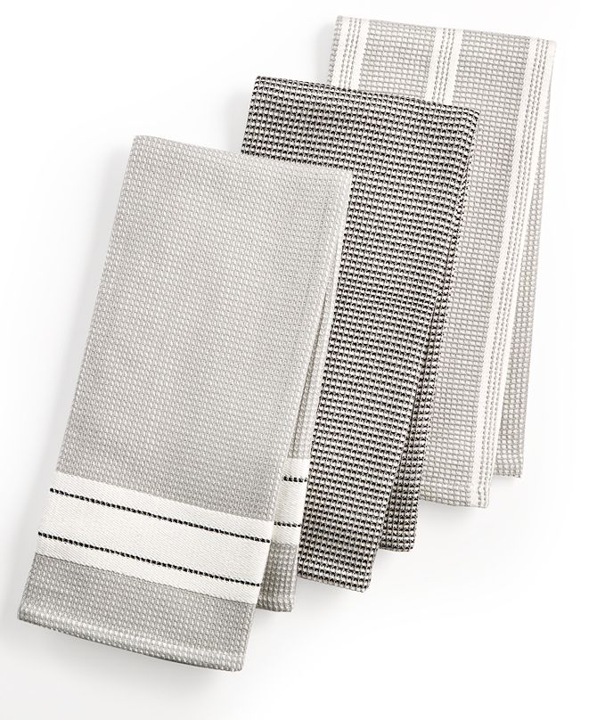 Martha Stewart Collection 3Pc. Waffle Weave Kitchen Towels, Created