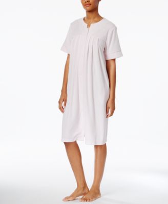 Miss Elaine - French Terry Snap-Front Short Robe