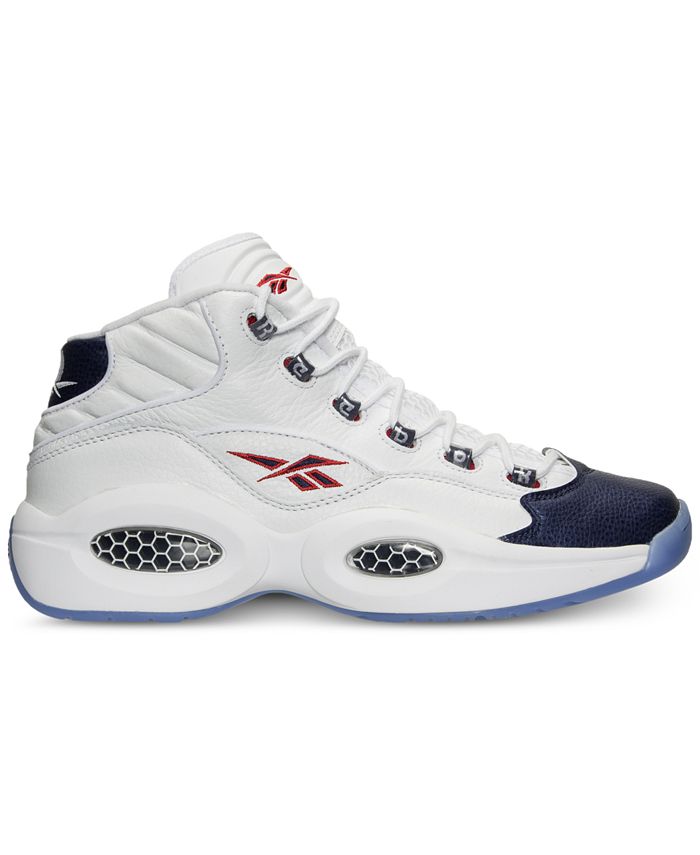 Reebok Men's Question Mid OG Blue Toe Basketball Sneakers from Finish ...