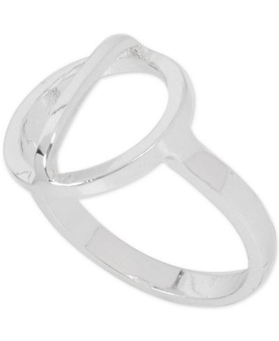 Touch of Silver Silver-Tone Geometric Ring