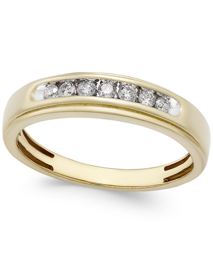 Macy's - Men's Diamond Band (1/4 ct. t.w.) in 10k Gold