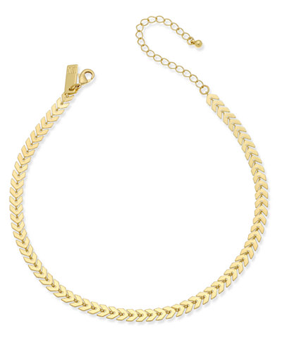 INC International Concepts Gold-Tone Chevron Chain Choker Necklace, Only at Macy's