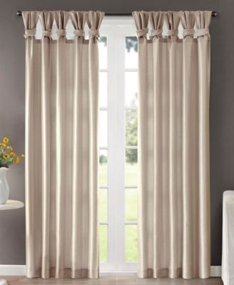 Madison Park - Emilia 50" x 95" Lined Faux-Silk Twisted Tab Window Panel