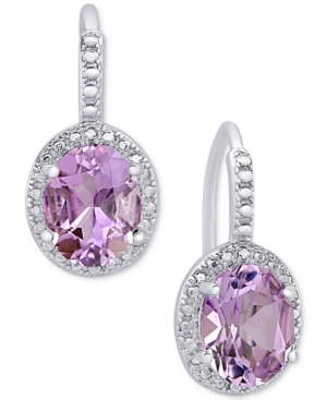 image of Amethyst (2-2/5 ct. t.w.) and Diamond Accent Drop Earrings in Sterling Silver