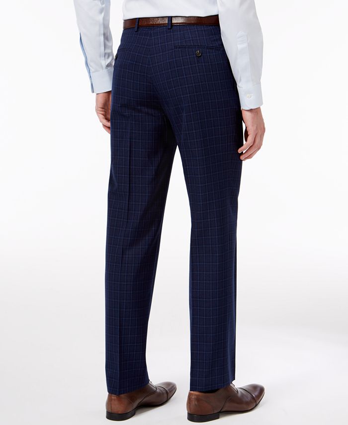 Lauren Ralph Lauren Men's Classic-Fit Navy Windowpane Dress Pants - Macy's