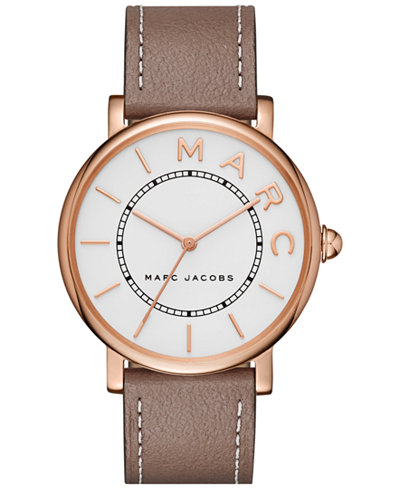 Marc by Marc Jacobs Women's Roxy Cement Leather Strap Watch 36mm MJ1533