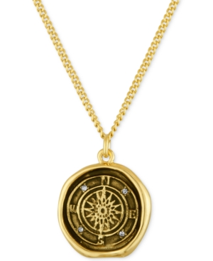 image of Rachel Rachel Roy Gold-Tone Compass Pendant Necklace