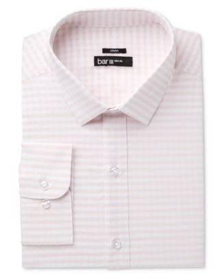 Bar III Men's Slim-Fit Stretch Coral Twill Gingham Dress Shirt, Created ...