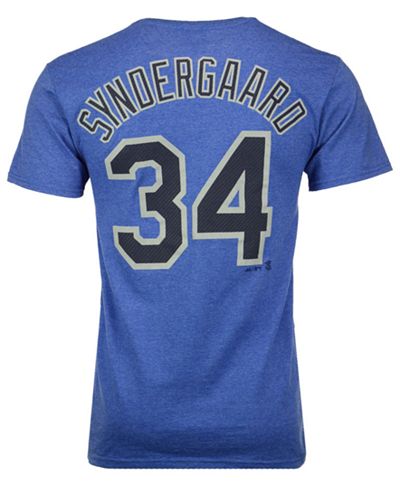 Majestic Men's Noah Syndergaard New York Mets Blue Steel Player T-Shirt