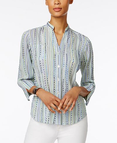 Alfred Dunner Cable Beach Printed Shirt