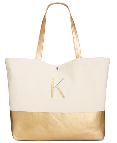 Cathy's Concepts Personalized Gold Metallic Color Dipped Tote Bag
