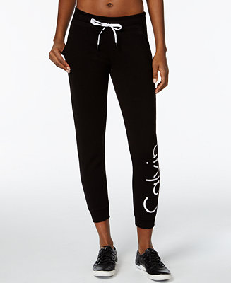 Calvin Klein Performance Cropped Logo Sweatpants - Pants & Capris - Women - Macy's
