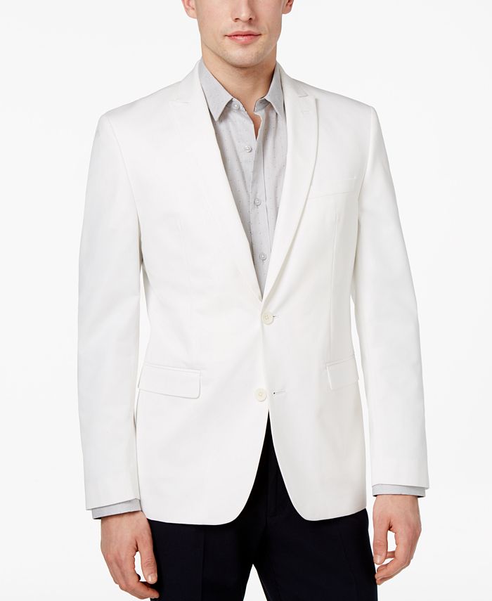 Bar III Men's Slim-Fit White Cotton Dinner Jacket, Created for Macy's ...