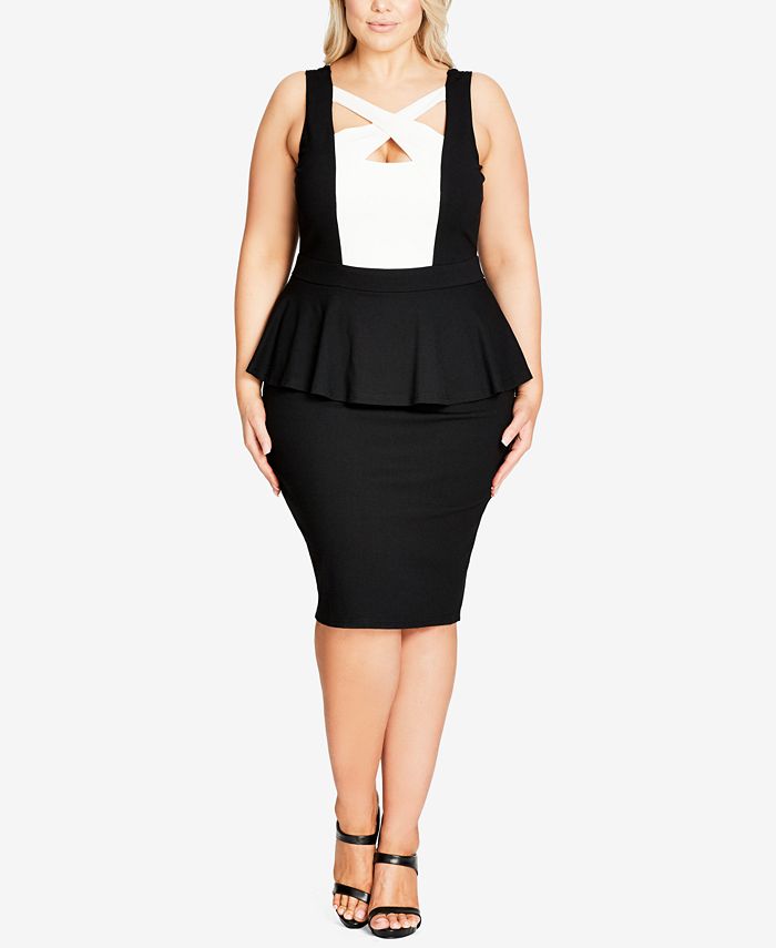 Macys peplum shop dress
