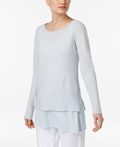Eileen Fisher Organic Linen Boat-Neck Sweater