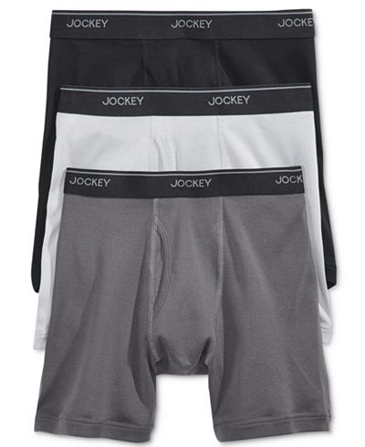 Jockey Men's 3 Pack Essential Fit Staycool + Cotton Boxer Briefs ...