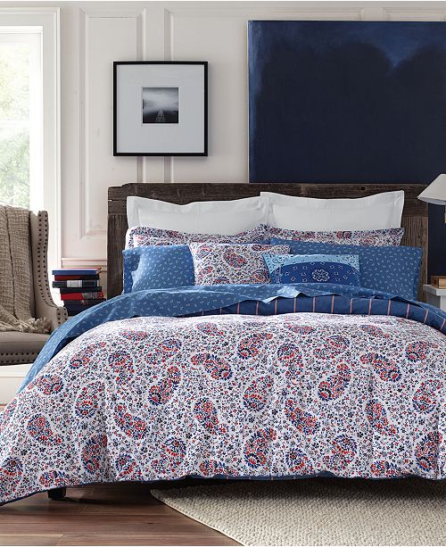 Tommy Hilfiger Tottenham Reversible Paisley Full Queen Comforter