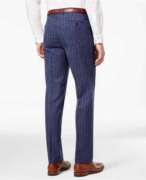 Ryan Seacrest Distinction Men's SlimFit Blue Chalk Stripe Suit Pants