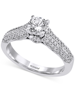image of Effy Diamond Pave Engagement Ring (1 ct. t.w.) in 14k White Gold