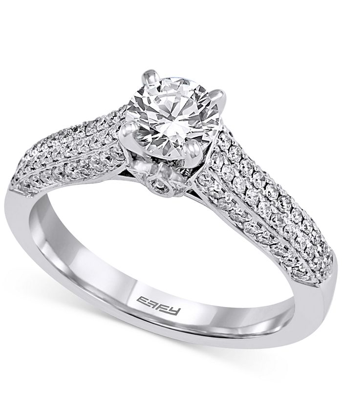 EFFY Collection EFFY® Diamond Pavé Engagement Ring (1 ct. t.w.) in 14k ...