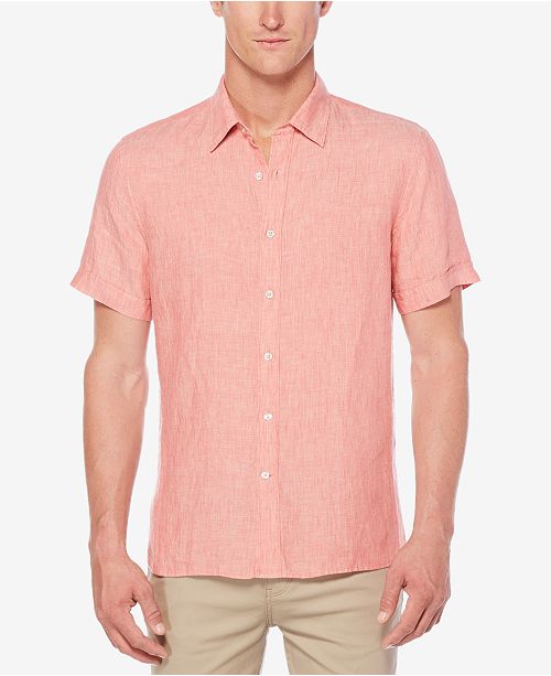 Perry Ellis Men's Chambray Linen Shirt & Reviews Casual ButtonDown
