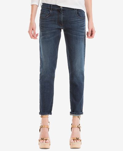 Max Studio London Indigo Wash Boyfriend Jeans