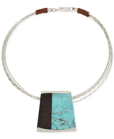 Robert Lee Morris Soho Silver-Tone Wire Collar Pendant Necklace