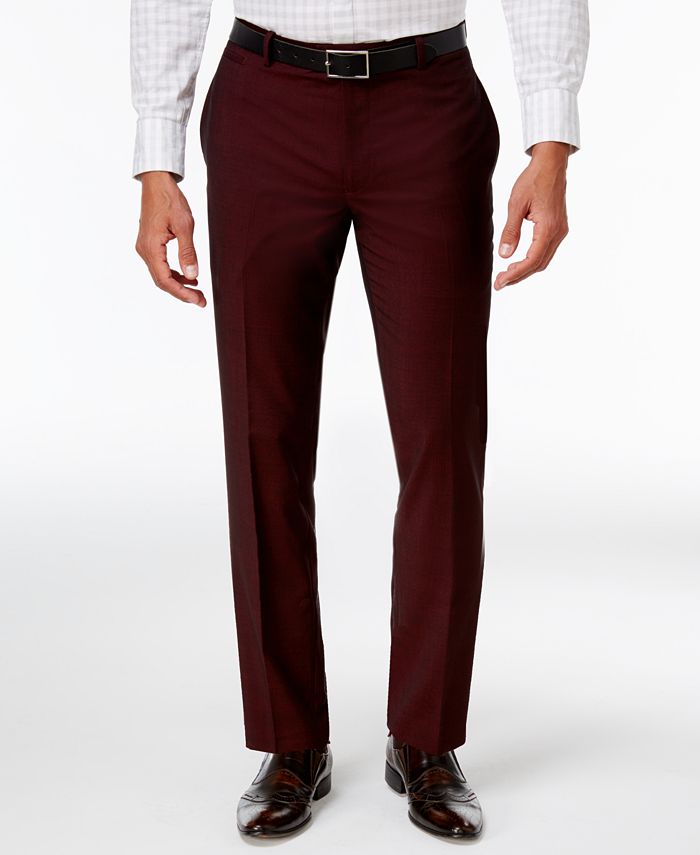 Slim Burgundy Split Button Suspenders, In stock!