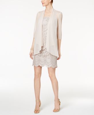 R & M Richards - Petite Lace Dress and Draped Jacket