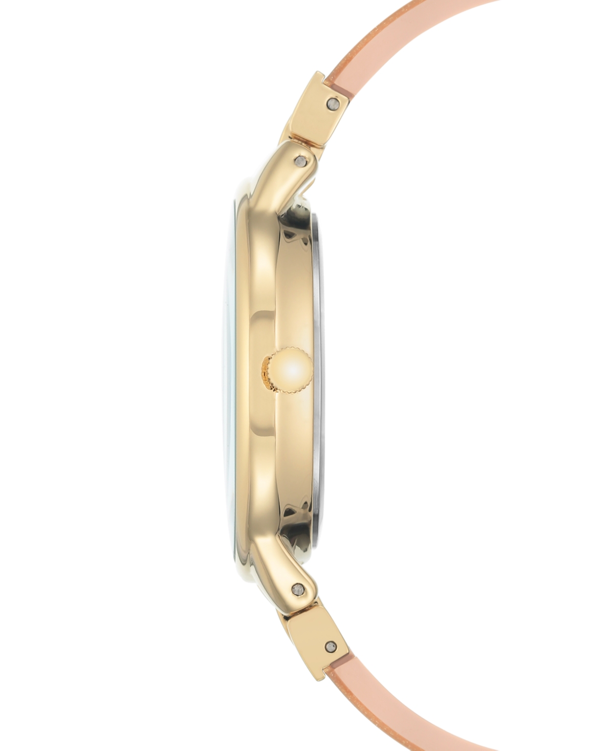 Shop Anne Klein Women's Pink And Gold Shimmer Resin Bangle Bracelet Watch 36mm