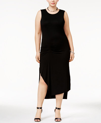 WHITESPACE Trendy Plus Size Asymmetrical Bodycon Dress
